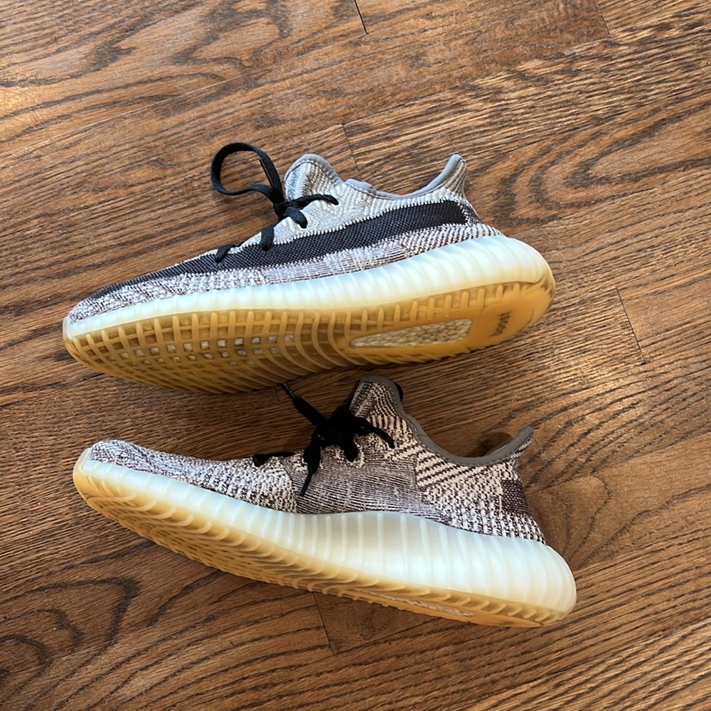 Yeezy Adidas Brown/Beige Knit Fabric 350 V2 Zyon Sneakers - Picture 5 of 13